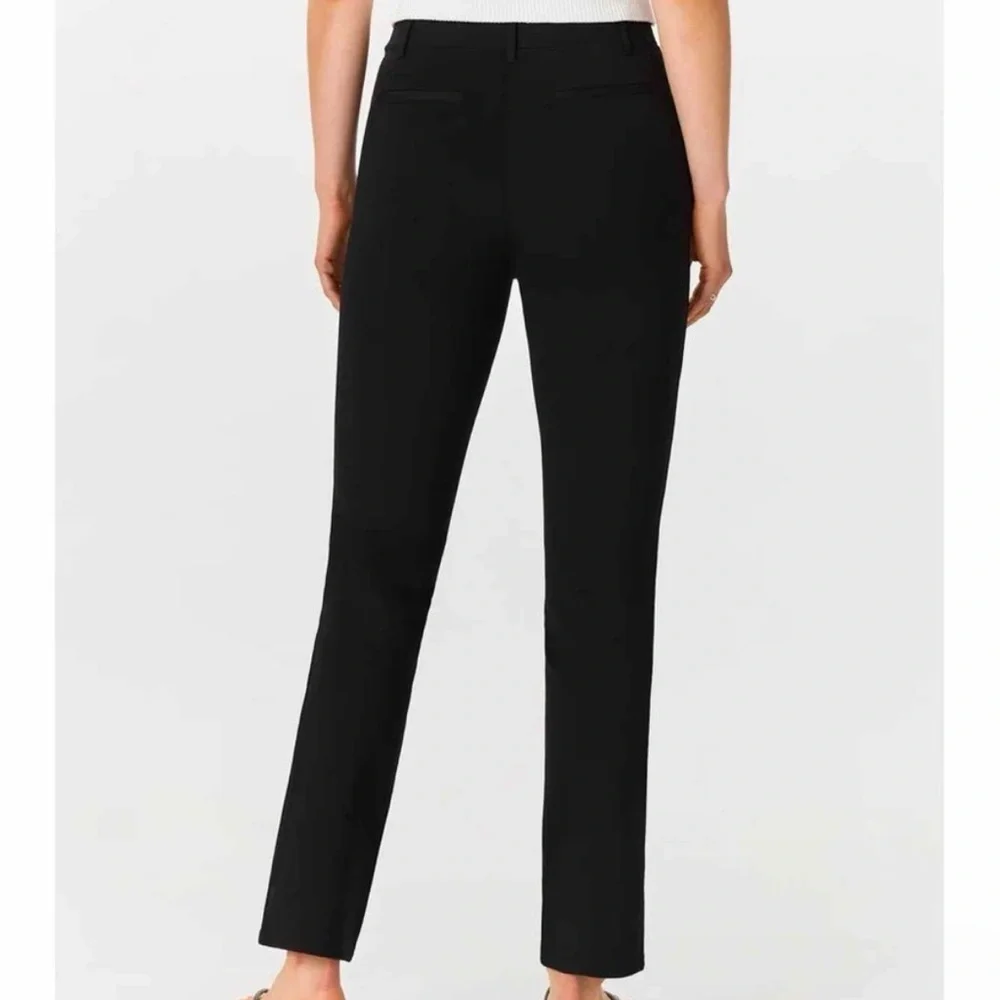 Quince Medium Petite Ultra Stretch Ponte‎ Straight Leg Pants Black Office Career